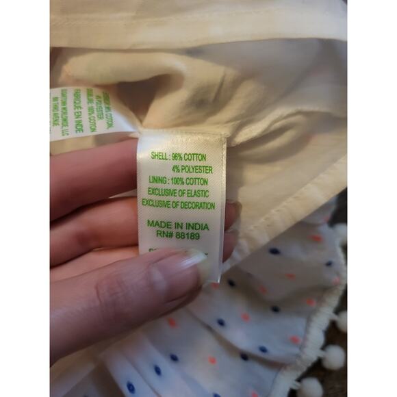 Lilly Pulitzer Ethenia Tiered Smocked Waist Skirt Pom Pom Details XXS Festival - Picture 6 of 9